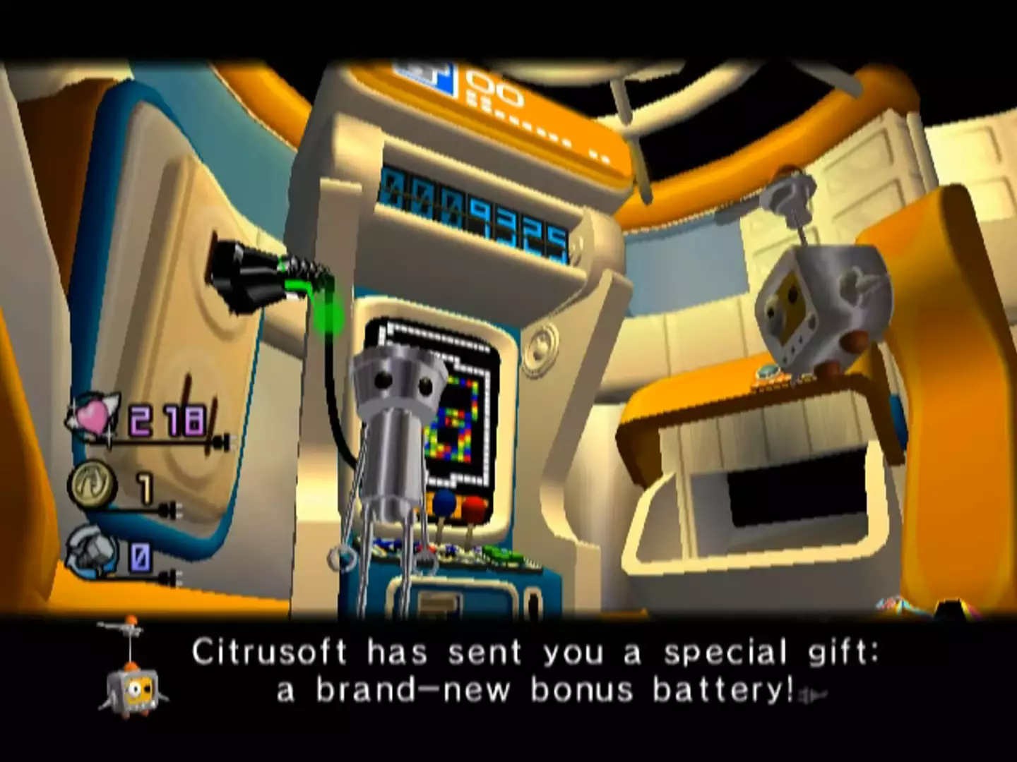 Beim Erreichen von Meilensteinen erhält Chibi eine neue Batterie seines Herstellers.