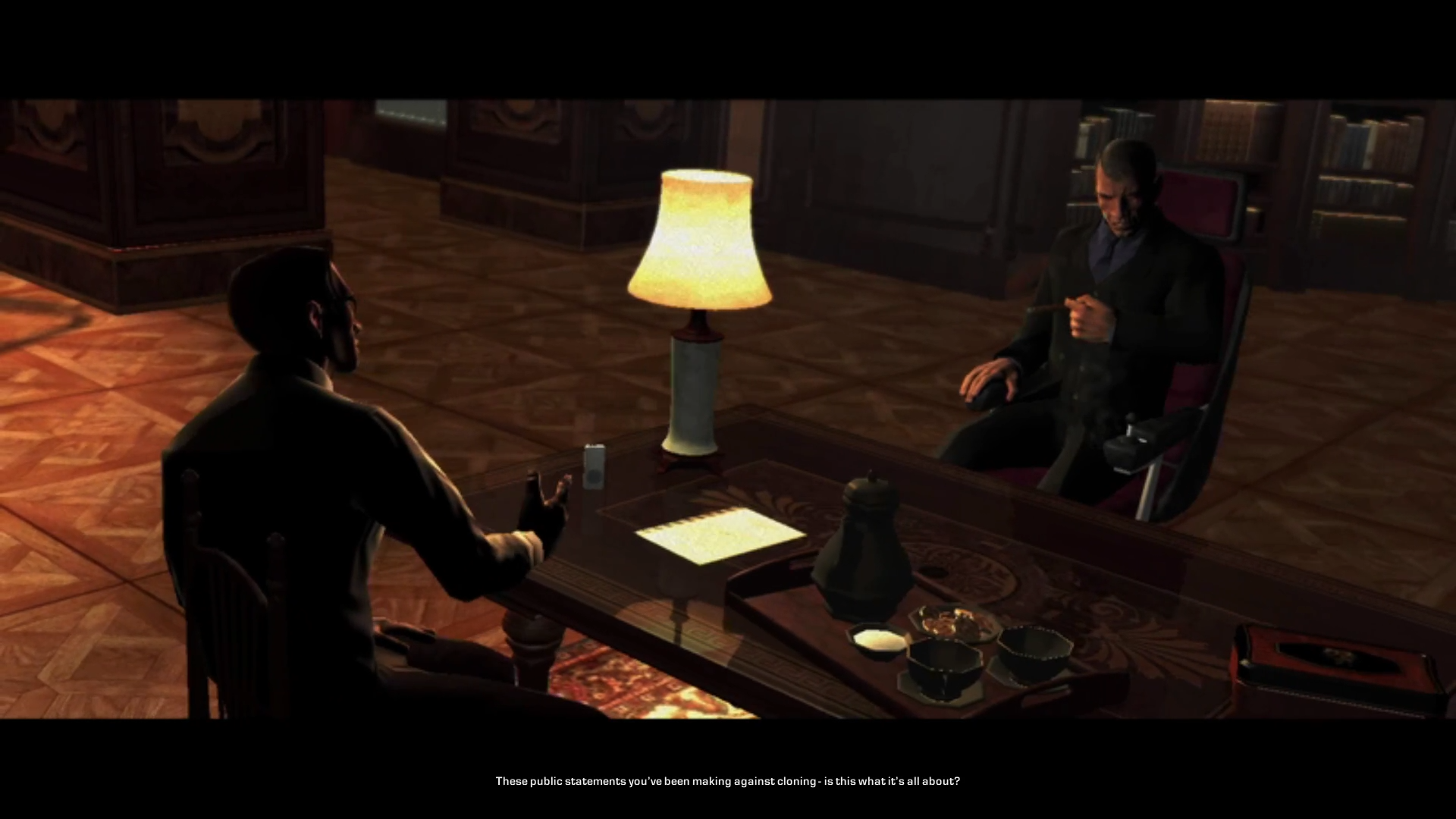 Die Zwischensequenzen im Spiel sind leider wieder vorgerendert, auch wenn in höherer Auflösung als noch im Vorgänger, weswegen Screenshots von den Gesprächen zwischen dem Journalisten und ehemaligen FBI-Chef nicht unbedingt schön aussehen.